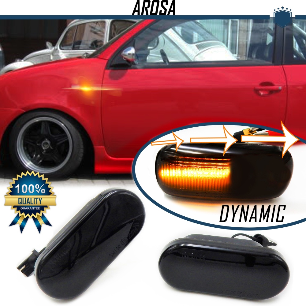 Frecce LED Dinamiche Laterali per SEAT AROSA (97-04) | Omologate, CANbus No Error, Lente Nera Frecce LED Dinamiche Laterali per SEAT AROSA (97-04) | Omologate, CANbus No Error, Lente Nera