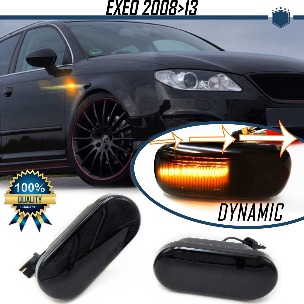 X2 Intermitentes LED Secuenciales para SEAT EXEO (08-13) | Homologados, CANBUS No Error, Lente NEGRA X2 Intermitentes LED Secuenciales para SEAT EXEO (08-13) | Homologados, CANBUS No Error, Lente NEGRA