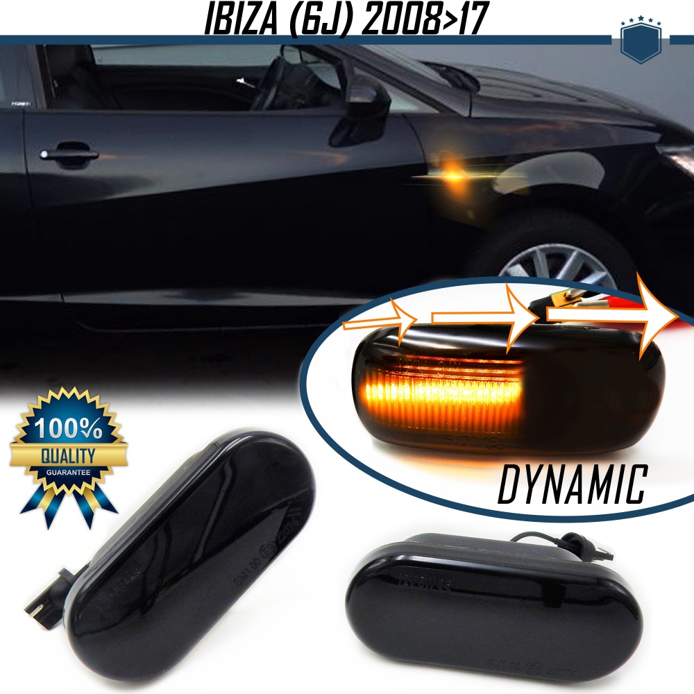 X2 Intermitentes LED Secuenciales para SEAT IBIZA 6J (08-17) | Homologados, CANBUS No Error, Lente NEGRA X2 Intermitentes LED Secuenciales para SEAT IBIZA 6J (08-17) | Homologados, CANBUS No Error, Lente NEGRA