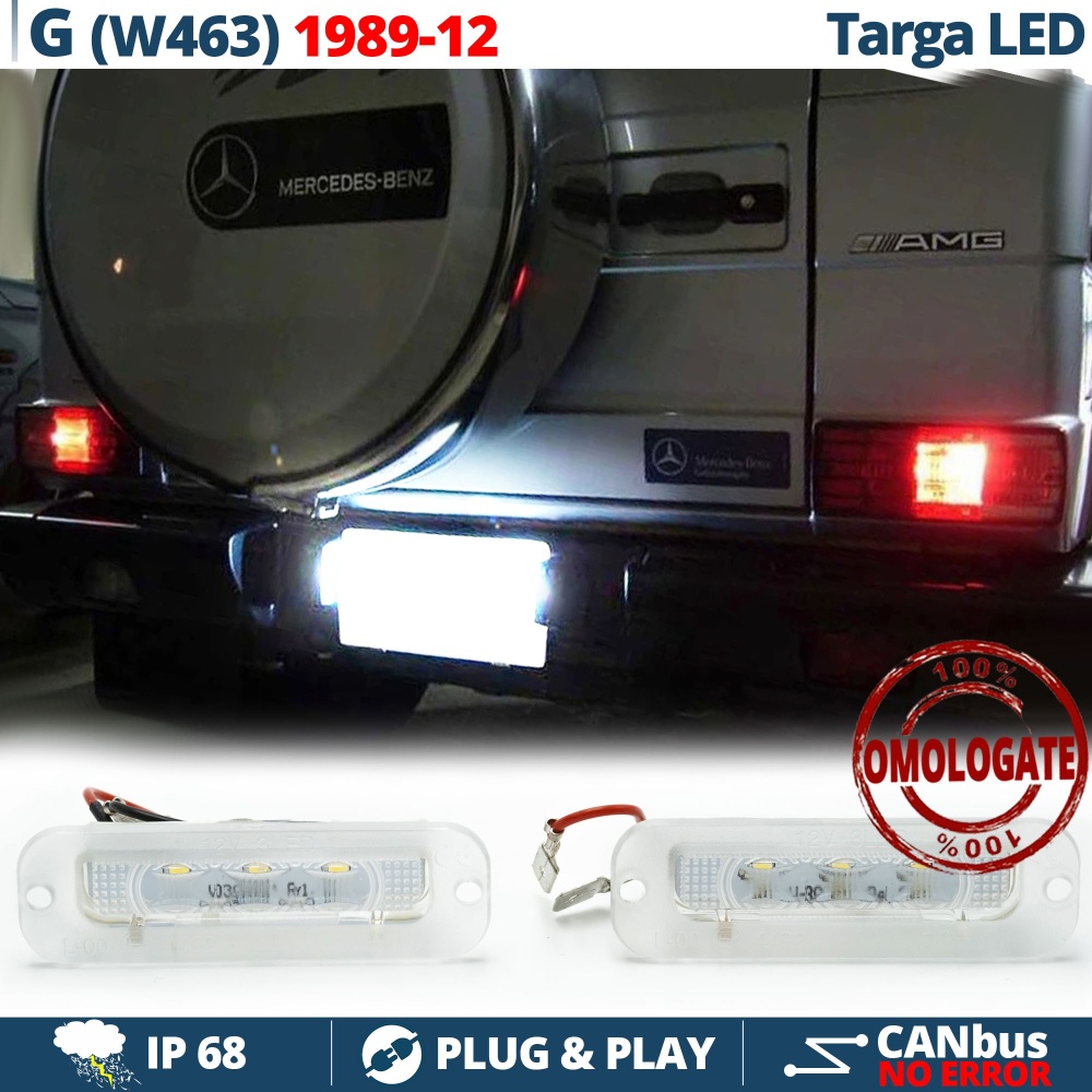 2 Luces de Matricula LED para MERCEDES G W463 CANBUS 18 LED 6.500K BLANCO FRIO Plug & Play 2 Luces de Matricula LED para MERCEDES G W463 CANBUS 18 LED 6.500K BLANCO FRIO Plug & Play