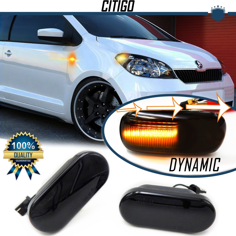 X2 Intermitentes LED Secuenciales para SKODA CITIGO (2011-) | Homologados, CANBUS No Error, Lente NEGRA X2 Intermitentes LED Secuenciales para SKODA CITIGO (2011-) | Homologados, CANBUS No Error, Lente NEGRA