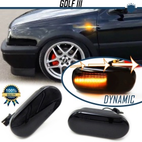 X2 Intermitentes LED Secuenciales para VW GOLF 3 (91-97) | Homologados, CANBUS No Error, Lente NEGRA