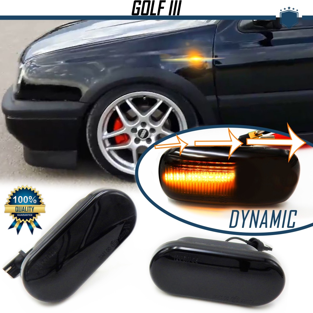 X2 Intermitentes LED Secuenciales para VW GOLF 3 (91-97) | Homologados, CANBUS No Error, Lente NEGRA X2 Intermitentes LED Secuenciales para VW GOLF 3 (91-97) | Homologados, CANBUS No Error, Lente NEGRA