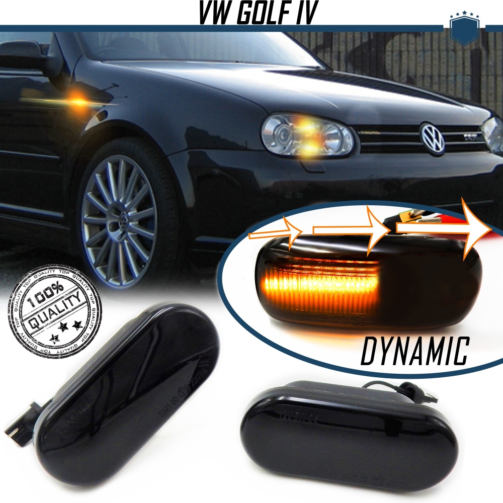 X2 Intermitentes LED Secuenciales para VW GOLF 4 (97-06) | Homologados, CANBUS No Error, Lente NEGRA X2 Intermitentes LED Secuenciales para VW GOLF 4 (97-06) | Homologados, CANBUS No Error, Lente NEGRA