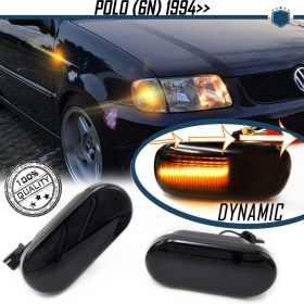 X2 Intermitentes LED Secuenciales para VW POLO 6N (94-02) | Homologados, CANBUS No Error, Lente NEGRA
