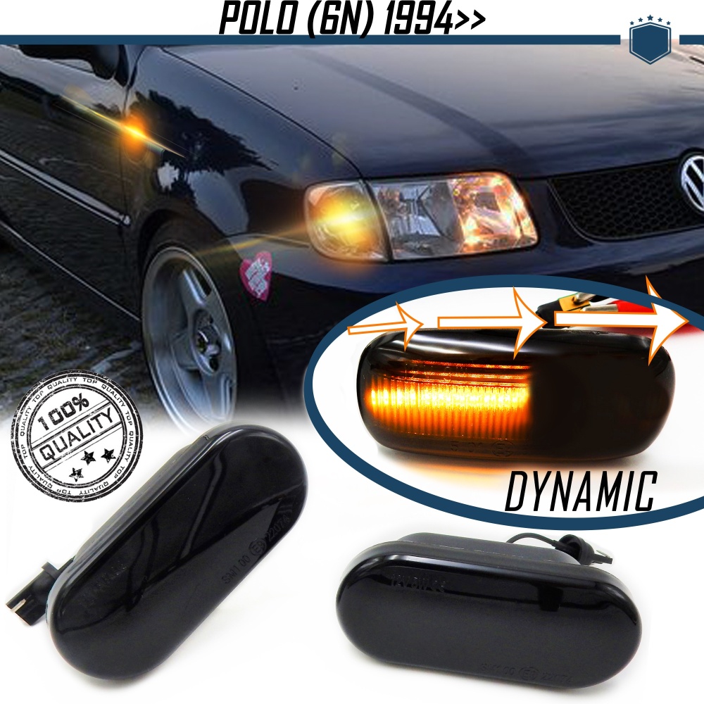 X2 Intermitentes LED Secuenciales para VW POLO 6N (94-02) | Homologados, CANBUS No Error, Lente NEGRA X2 Intermitentes LED Secuenciales para VW POLO 6N (94-02) | Homologados, CANBUS No Error, Lente NEGRA