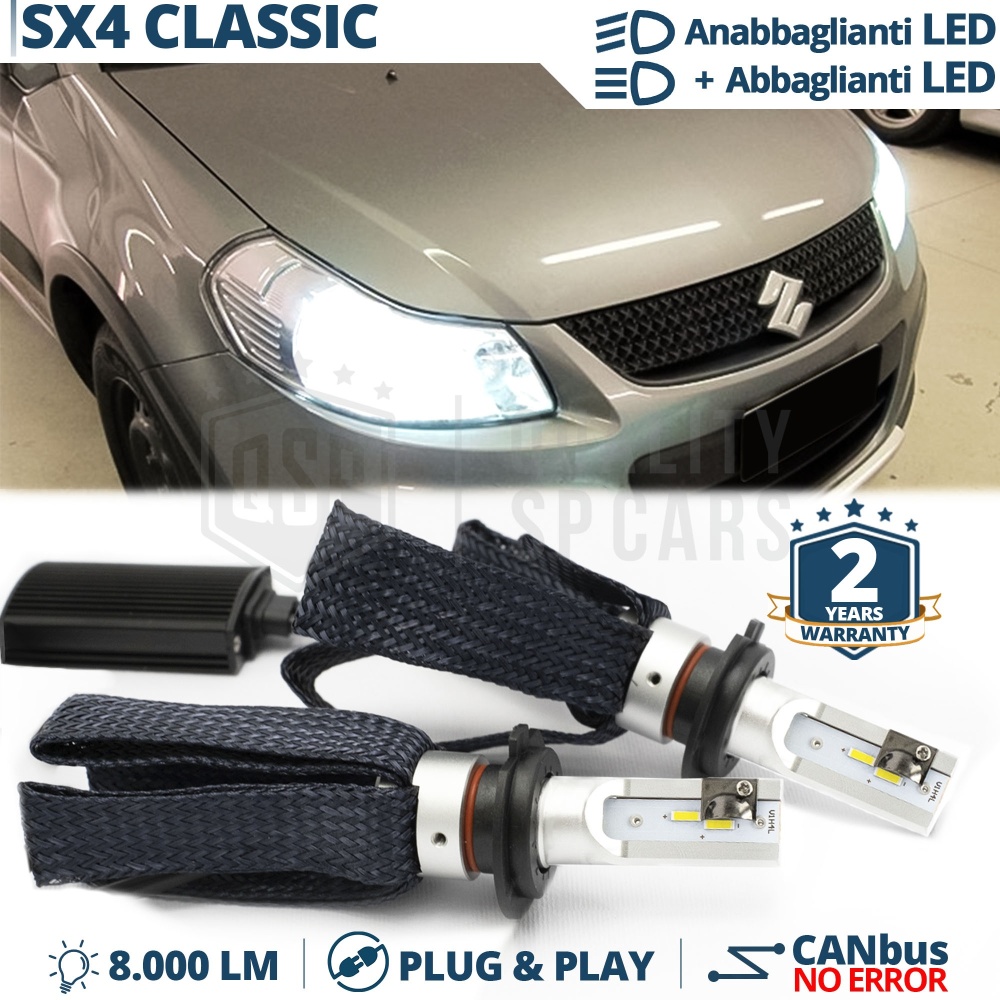 Kit LED H4 para SUZUKI SX4 CLASSIC Luces de Cruce + Carretera | 6500K 8000LM CANbus