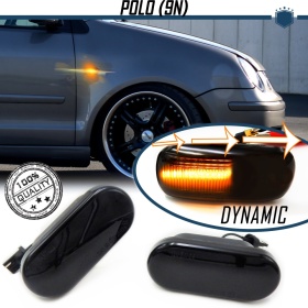 Frecce LED Sequenziali per VW POLO 9N (01-09) | Laterali Dinamiche Omologate, CANbus No Error, Lente Nera