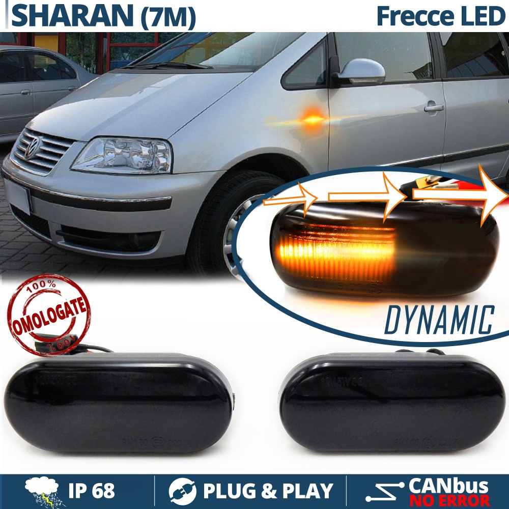 X2 Intermitentes LED Secuenciales para VW SHARAN 7M (95-05) | Homologados, CANBUS No Error, Lente NEGRA X2 Intermitentes LED Secuenciales para VW SHARAN 7M (95-05) | Homologados, CANBUS No Error, Lente NEGRA