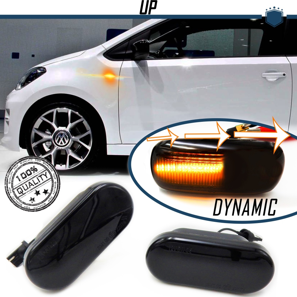 X2 Intermitentes LED Secuenciales para VW UP (2011-) | Homologados, CANBUS No Error, Lente NEGRA X2 Intermitentes LED Secuenciales para VW UP (2011-) | Homologados, CANBUS No Error, Lente NEGRA