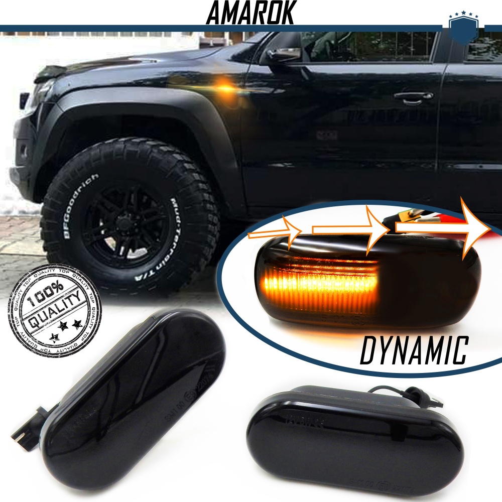 X2 Intermitentes LED Secuenciales para VW AMAROK (2010-) | Homologados, CANBUS No Error, Lente NEGRA X2 Intermitentes LED Secuenciales para VW AMAROK (2010-) | Homologados, CANBUS No Error, Lente NEGRA