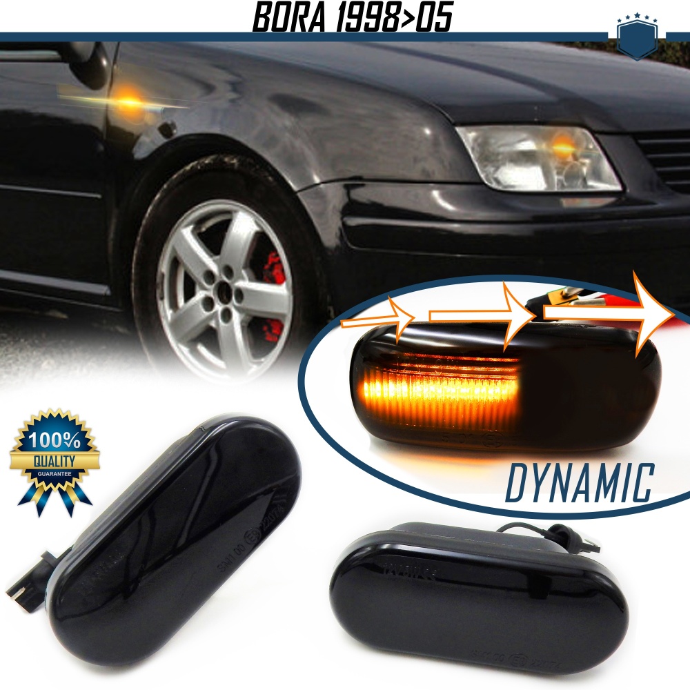 X2 Intermitentes LED Secuenciales para VW BORA (98-05) | Homologados, CANBUS No Error, Lente NEGRA X2 Intermitentes LED Secuenciales para VW BORA (98-05) | Homologados, CANBUS No Error, Lente NEGRA