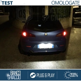 Placchette Luci Targa FULL LED per Alfa Romeo 147 (00-10) | CANbus NO Errori | 18 LED Luce Potente BIANCO GHIACCIO