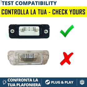2 Luces de Matricula LED para MERCEDES Clase R, ML, GL CANBUS 18 LED 6.500K BLANCO FRIO Plug & Play