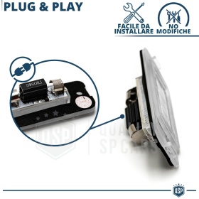2 Luces de Matricula LED para MERCEDES Clase R, ML, GL CANBUS 18 LED 6.500K BLANCO FRIO Plug & Play