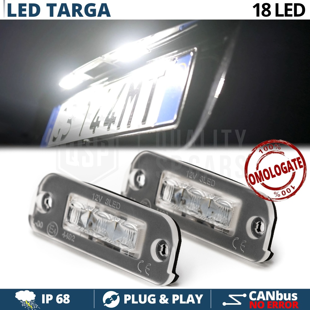 2 Luces de Matricula LED para MERCEDES Clase R, ML, GL CANBUS 6.500K BLANCO FRIO Plug & Play 2 Luces de Matricula LED para MERCEDES Clase R, ML, GL CANBUS 6.500K BLANCO FRIO Plug & Play