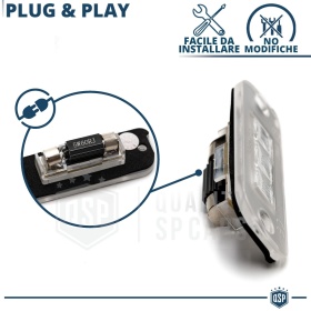 2 Luces de Matricula LED para MERCEDES Clase R, ML, GL CANBUS 6.500K BLANCO FRIO Plug & Play