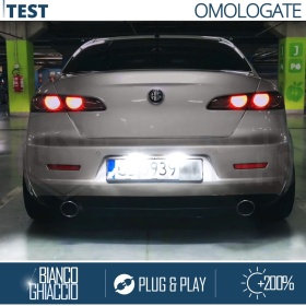 Luci Targa LED per Alfa Romeo 159 (05-11) | Placchette Complete CANbus NO Errori | 18 LED Luce Potente BIANCO GHIACCIO