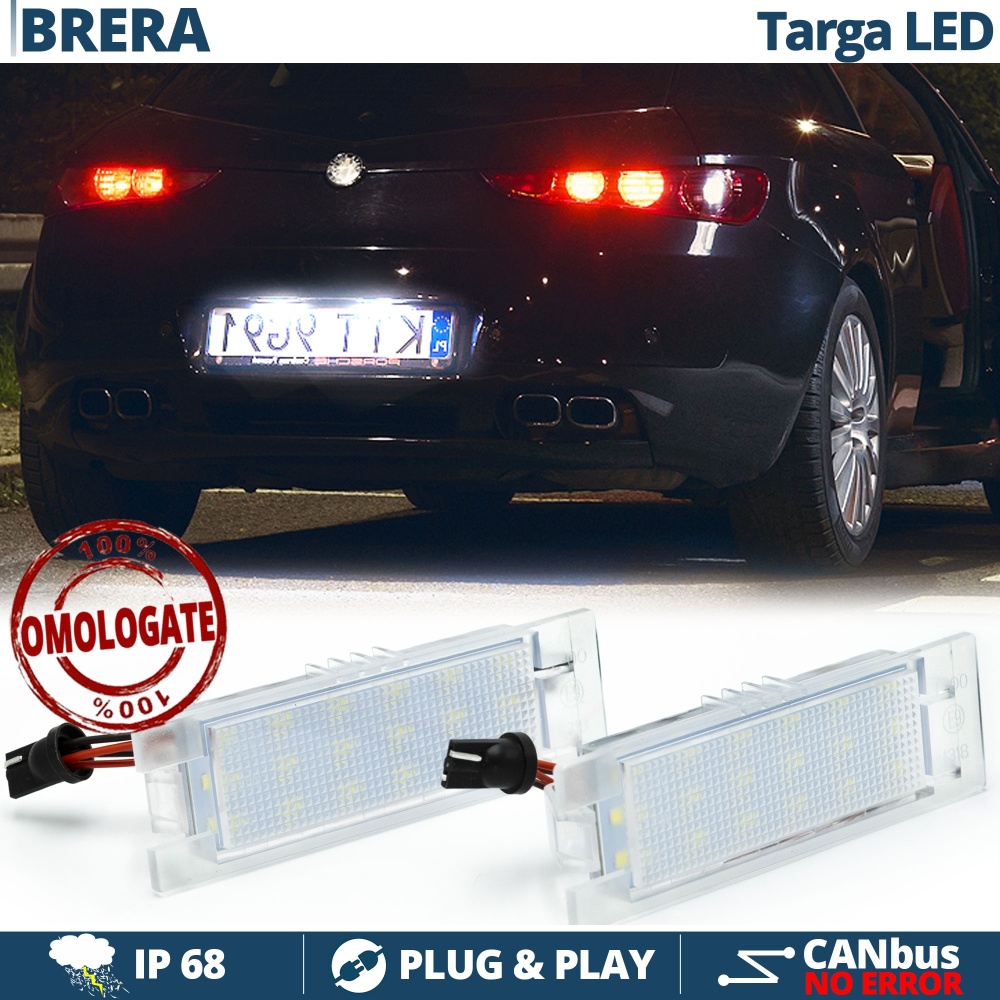 2 Luces de Matricula LED para Alfa Romeo BRERA (06-10) | CANBUS 18 LED 6.500K BLANCO FRIO Plug & Play 2 Luces de Matricula LED para Alfa Romeo BRERA (06-10) | CANBUS 18 LED 6.500K BLANCO FRIO Plug & Play