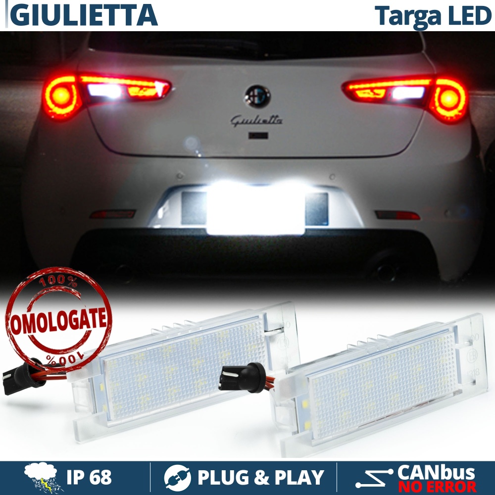 2 Luces de Matricula LED para Alfa Romeo GIULIETTA (10-18) | CANBUS 18 LED 6.500K BLANCO FRIO Plug & Play 2 Luces de Matricula LED para Alfa Romeo GIULIETTA (10-18) | CANBUS 18 LED 6.500K BLANCO FRIO Plug & Play