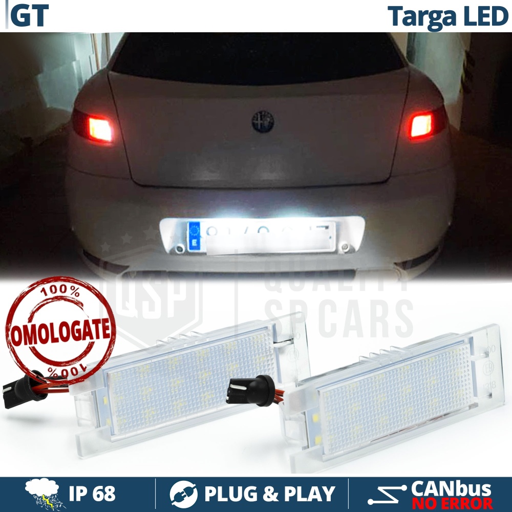 2 Luces de Matricula LED para Alfa Romeo GT (03-10) | CANBUS 18 LED 6.500K BLANCO FRIO Plug & Play 2 Luces de Matricula LED para Alfa Romeo GT (03-10) | CANBUS 18 LED 6.500K BLANCO FRIO Plug & Play
