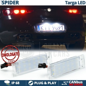 2 Luces de Matricula LED para Alfa Romeo SPIDER 939 (06-10) | CANBUS 18 LED 6.500K BLANCO FRIO Plug & Play