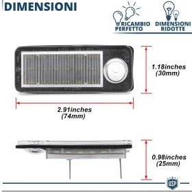 2 Luces de Matricula LED para Audi A6 C5 Avant | Canbus 6500K Blanco Frío | Plug & Play