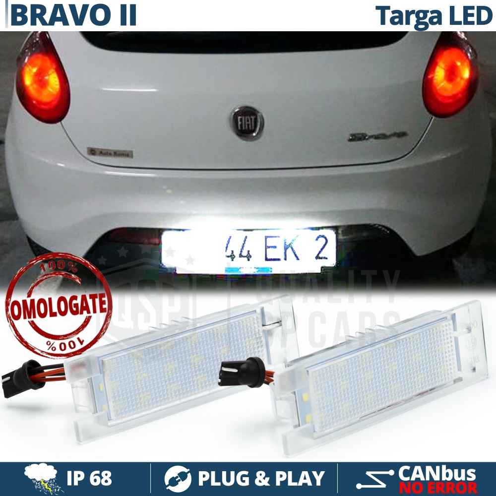 2 Luces de Matricula LED para FIAT BRAVO 2 (07-14) | CANBUS 18 LED 6.500K BLANCO FRIO Plug & Play 2 Luces de Matricula LED para FIAT BRAVO 2 (07-14) | CANBUS 18 LED 6.500K BLANCO FRIO Plug & Play