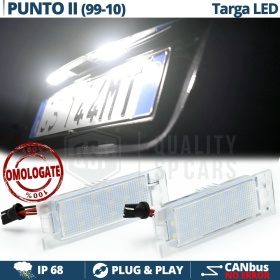 2 Luces de Matricula LED para FIAT PUNTO 2 188 (99-10) | CANBUS 18 LED 6.500K BLANCO FRIO Plug & Play