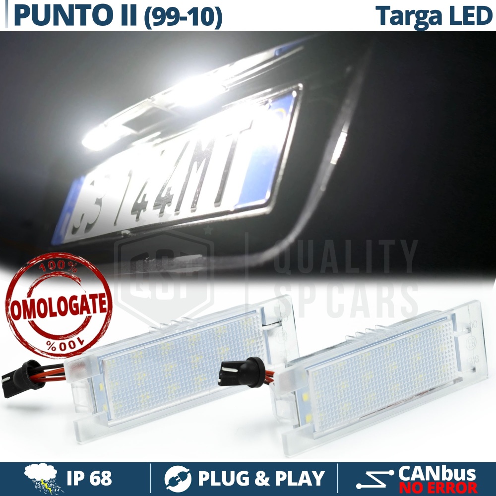 2 Luces de Matricula LED para FIAT PUNTO 2 188 (99-10) | CANBUS 18 LED 6.500K BLANCO FRIO Plug & Play 2 Luces de Matricula LED para FIAT PUNTO 2 188 (99-10) | CANBUS 18 LED 6.500K BLANCO FRIO Plug & Play
