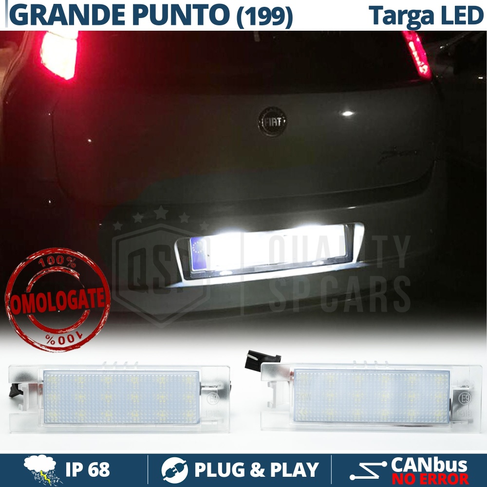 2 Luces de Matricula LED para FIAT GRANDE PUNTO 199 (05-12) | CANBUS 18 LED 6.500K BLANCO FRIO Plug & Play 2 Luces de Matricula LED para FIAT GRANDE PUNTO 199 (05-12) | CANBUS 18 LED 6.500K BLANCO FRIO Plug & Play