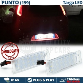 2 Luces de Matricula LED para FIAT PUNTO 199 (12-18) | CANBUS 18 LED 6.500K BLANCO FRIO Plug & Play