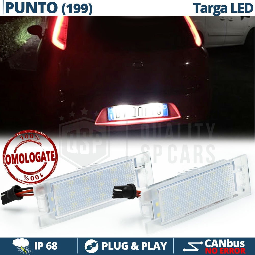 2 Luces de Matricula LED para FIAT PUNTO 199 (12-18) | CANBUS 18 LED 6.500K BLANCO FRIO Plug & Play 2 Luces de Matricula LED para FIAT PUNTO 199 (12-18) | CANBUS 18 LED 6.500K BLANCO FRIO Plug & Play