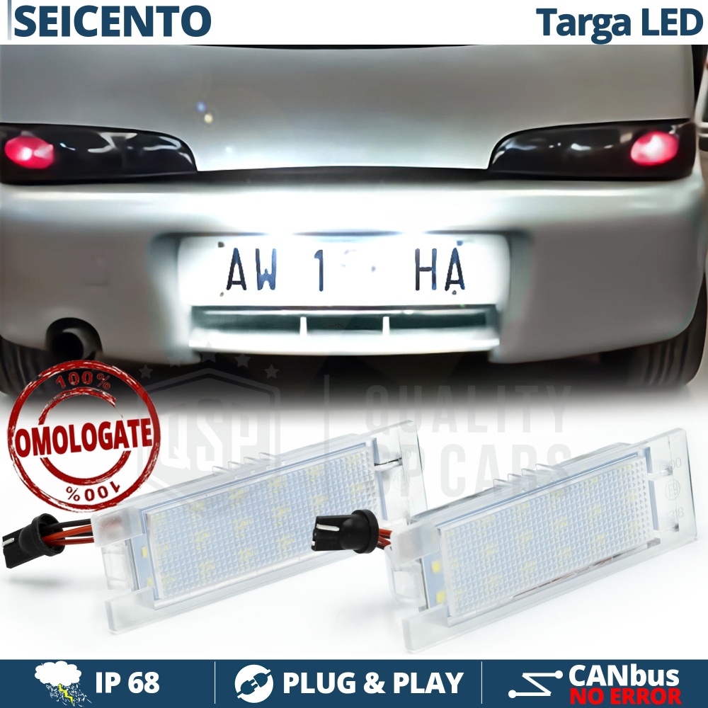 2 Luces de Matricula LED para FIAT SEICENTO (98-10) | CANBUS 18 LED 6.500K BLANCO FRIO Plug & Play 2 Luces de Matricula LED para FIAT SEICENTO (98-10) | CANBUS 18 LED 6.500K BLANCO FRIO Plug & Play