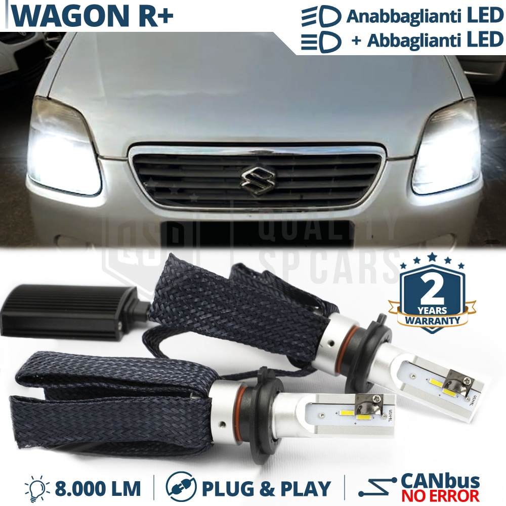 Kit LED H4 para SUZUKI WAGON R+ Luces de Cruce + Carretera | 6500K 8000LM CANbus