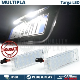 2 Luces de Matricula LED para FIAT MULTIPLA, MAREA | CANBUS 18 LED 6.500K BLANCO FRIO Plug & Play