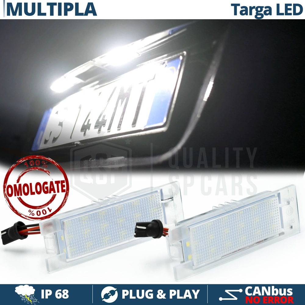 2 Luces de Matricula LED para FIAT MULTIPLA, MAREA | CANBUS 18 LED 6.500K BLANCO FRIO Plug & Play 2 Luces de Matricula LED para FIAT MULTIPLA, MAREA | CANBUS 18 LED 6.500K BLANCO FRIO Plug & Play