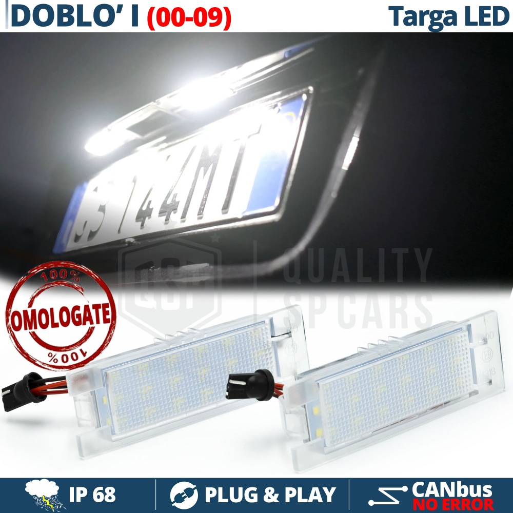 2 Luces de Matricula LED para FIAT DOBLO' 1 | CANBUS 18 LED 6.500K BLANCO FRIO Plug & Play 2 Luces de Matricula LED para FIAT DOBLO' 1 | CANBUS 18 LED 6.500K BLANCO FRIO Plug & Play