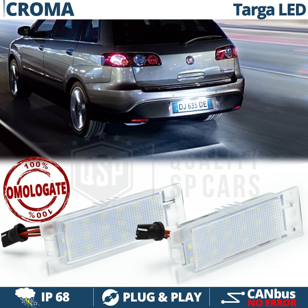 2 Luces de Matricula LED para FIAT CROMA (05-10) | CANBUS 18 LED 6.500K BLANCO FRIO Plug & Play 2 Luces de Matricula LED para FIAT CROMA (05-10) | CANBUS 18 LED 6.500K BLANCO FRIO Plug & Play