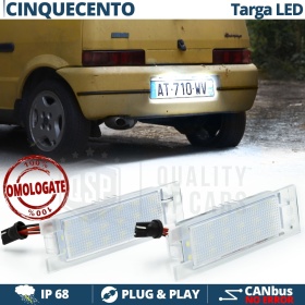 2 KENNZEICHENBELEUCHTUNG LED für FIAT CINQUECENTO (91-98) | CANBUS 18 LED 6.500K Weißes Eis Plug & Play