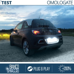 Luci Targa LED per OPEL ADAM (12-19) | Placchette Complete CANbus NO Errori | 18 LED Luce Potente BIANCO GHIACCIO