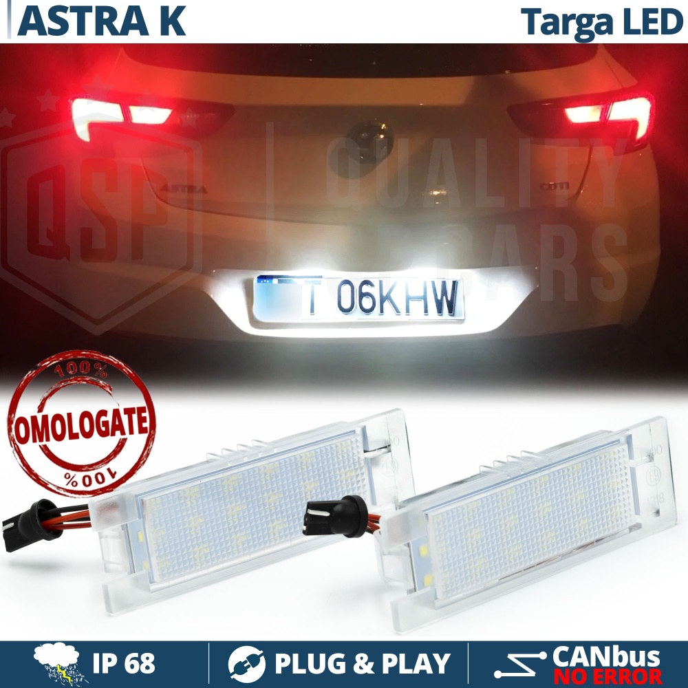 2 Luces de Matricula LED para OPEL ASTRA K (2015-) | CANBUS 18 LED 6.500K BLANCO FRIO Plug & Play 2 Luces de Matricula LED para OPEL ASTRA K (2015-) | CANBUS 18 LED 6.500K BLANCO FRIO Plug & Play