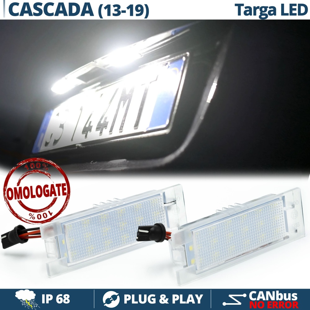 2 Luces de Matricula LED para OPEL CASCADA (13-19) | CANBUS 18 LED 6.500K BLANCO FRIO Plug & Play 2 Luces de Matricula LED para OPEL CASCADA (13-19) | CANBUS 18 LED 6.500K BLANCO FRIO Plug & Play