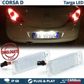 2 Luces de Matricula LED para OPEL CORSA D (06-14) | CANBUS 18 LED 6.500K BLANCO FRIO Plug & Play