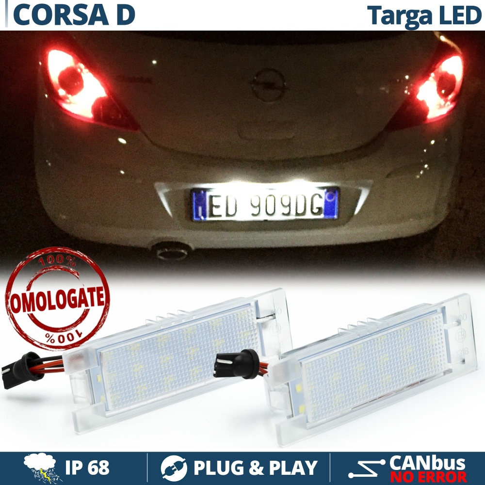 2 Luces de Matricula LED para OPEL CORSA D (06-14) | CANBUS 18 LED 6.500K BLANCO FRIO Plug & Play 2 Luces de Matricula LED para OPEL CORSA D (06-14) | CANBUS 18 LED 6.500K BLANCO FRIO Plug & Play
