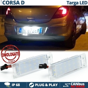 2 Luces de Matricula LED para OPEL CORSA D (06-14) | CANBUS 18 LED 6.500K BLANCO FRIO Plug & Play