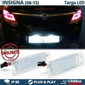 2 Luces de Matricula LED para OPEL INSIGNIA (08-13) | CANBUS 18 LED 6.500K BLANCO FRIO Plug & Play