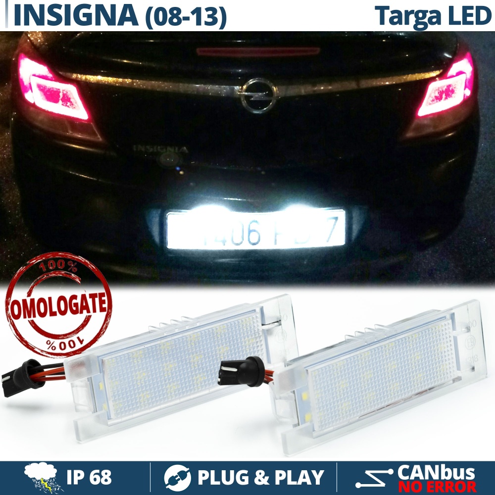 2 Luces de Matricula LED para OPEL INSIGNIA (08-13) | CANBUS 18 LED 6.500K BLANCO FRIO Plug & Play 2 Luces de Matricula LED para OPEL INSIGNIA (08-13) | CANBUS 18 LED 6.500K BLANCO FRIO Plug & Play