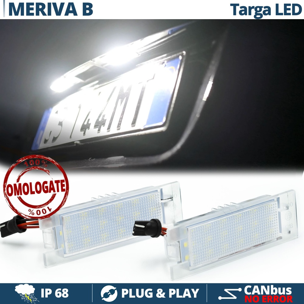 2 Luces de Matricula LED para OPEL MERIVA B (10-17) | CANBUS 18 LED 6.500K BLANCO FRIO Plug & Play 2 Luces de Matricula LED para OPEL MERIVA B (10-17) | CANBUS 18 LED 6.500K BLANCO FRIO Plug & Play