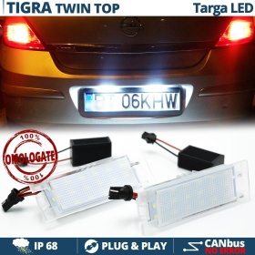 2 Luces de Matricula LED para OPEL TIGRA TWIN TOP (04-09) | CANBUS 18 LED 6.500K BLANCO FRIO Plug & Play